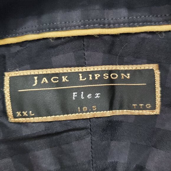 Jack Lipson‎ Flex Men's Big & Tall Black Gray Buffalo Plaid LS Dress Shirt XXL - Picture 6 of 7